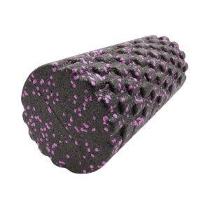 Rolă cilindru masaj XQ Max, din spumă, pentru yoga, negru cu roz, 33x14 cm