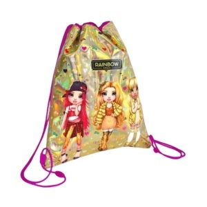 Sac pentru încălțăminte, Rainbow High, pentru fete, închidere cu șnur, 31 x 39 cm, Perletti