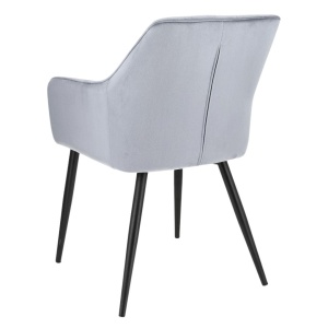 Scaun tapițat din catifea gri, APIS, cu picioare metalice – design modern, confortabil, brand Jumi