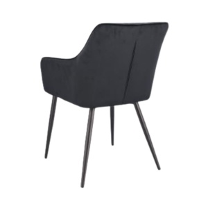 Scaun tapițat din velur negru APIS cu picioare metalice – design modern, confortabil, brand Jumi