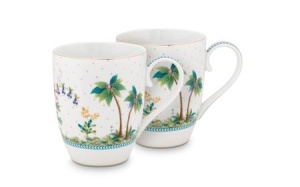 Set 2 cani din porțelan, Pip Studio, 350ml, colecția Jolie White