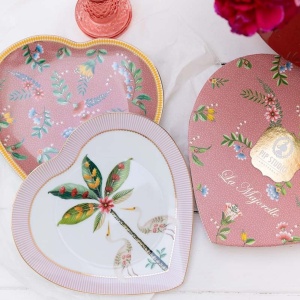 Set 2 farfurii, formă de inimă, Pip Studio, Pink, 21.5 cm, colecția La Majorelle