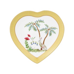 Set 2 farfurii, formă de inimă, Pip Studio, Yellow, 21.5 cm, colecția La Majorelle