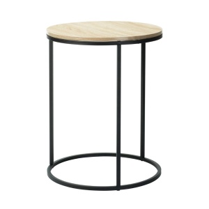 Set 2 măsuțe de cafea Trends4You, metal & MDF, design modern, negru cu crem