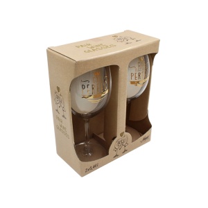 Set 2 pahare vin, cristal ecologic, 440 ml, Nekupto - Mr. Perfect și Mrs. Always Perfect