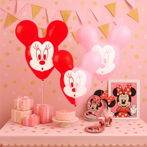 Set 4 baloane gigante, din latex, model Minnie Mouse, Amscan, 56 cm