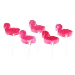 Set 5 lumânări Flamingo Ciclam Glitter - Img 2