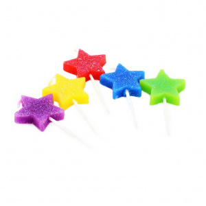 Set 5 lumânări Steluțe Multicolor Glitter - Img 2