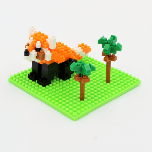 Set construcție Microbricks red-panda 180 piese