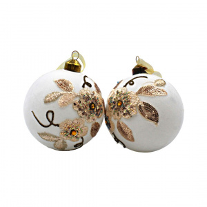 Set Decoris 2 globuri albe elegante