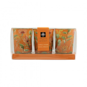 Set lumânări design floral portocaliu 5x6cm - Img 3