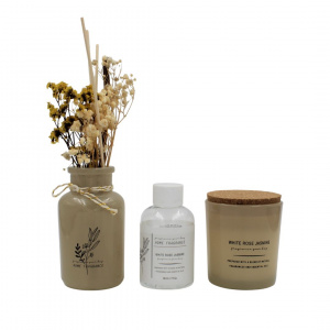 Set odorizant cameră și lumânare White rose jasmine - Img 3