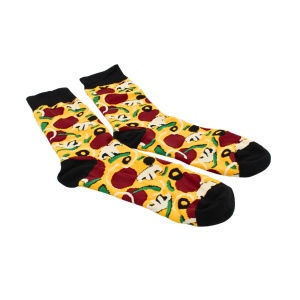 Șosete Funny Pizza NomNom Socks – Șosete Amuzante Unisex, Mărime Universală, Cadou Original