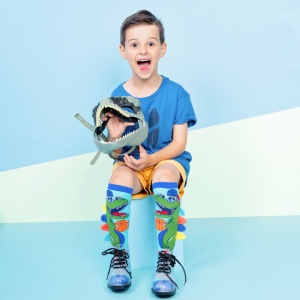 Șosete lungi colorate Madmia pentru băieți Dinosaur 3-5 ani