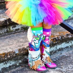 Șosete lungi colorate Madmia pentru fete Flying Unicorn 3-5 ani