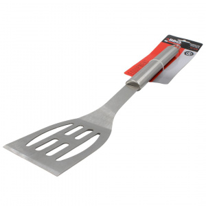 Spatulă din inox cu fante pentru grătar – 43 cm, design ergonomic