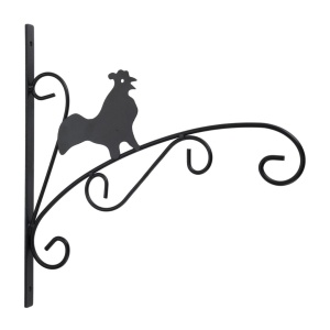 Suport agățătoare pentru ghiveci ProGarden, design decorativ, oțel, negru, model cocoșelul fermecat