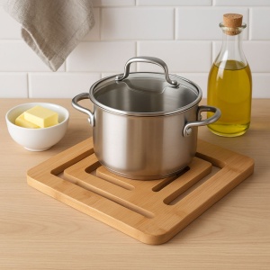 Suport din Bambus pentru Vase Fierbinți – 20x20x1 cm, Excellent Houseware