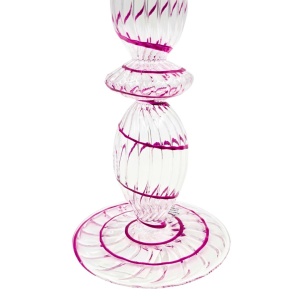 Suport din sticlă, Pip Studio, Swirl Pink, 20 cm, colecția Jolie