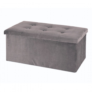 Taburet cu spațiu depozitare 76x38x38 cm catifea cafeniu