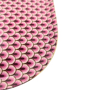 Tavă din porțelan, Pip Studio, Dark Pink, 25 cm, colecția Flowers Festival