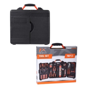 Trusă de scule si accesorii, 76 de piese, FX Tool, negru si portocaliu, in valiză