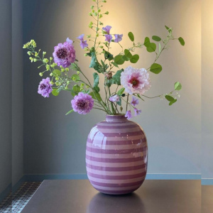Vază decorativă din metal, dungi Lilac, 32cm, colecția Lily & Lotus, Pip Studio
