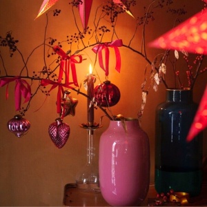 Vaza decorativă, din metal, Pip Studio, Pink, 30 cm, colecția La Majorelle