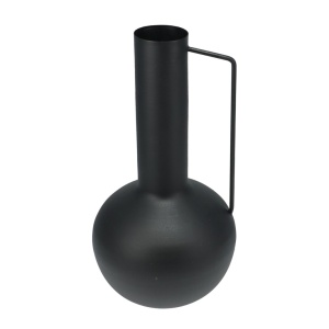 Vază decorativă, din zinc, culoarea negru, 17x17x34.5 cm