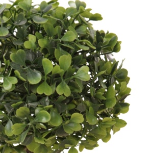 Plantă artificială tip copăcel Buxus 28 cm, în ghiveci negru, design modern pentru interior