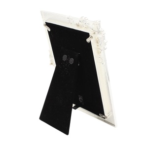 Ramă Foto AZAY Florală cu Cristale, 10x15 cm, Ramă Foto Elegantă Decorativă, Cadou Nuntă / Casă Nouă, Cutie Cadou Inclusă