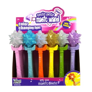 Baghetă magică mov cu stea – jucărie interactivă cu lumini led și sunete, Genie Pets, Whimsy Workshop