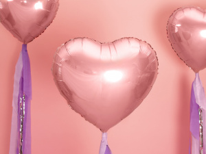 Balon party, model inimă, culoarea roz, 45 cm