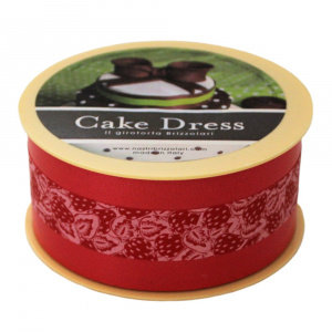 Bandă Decorativă Cake Dress, 45mm, Fruits Roz, 20 m