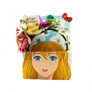 Coroniță de păr, cu flori multicolore, Zooky, bentiță florală fete, accesorii păr elegante evenimente