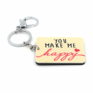 Breloc cu mesaj - You make me Happy - Img 2