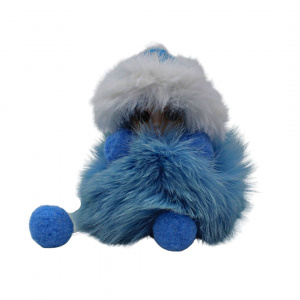 Breloc puf bleu model bebeluș cu căciuliță - Img 2