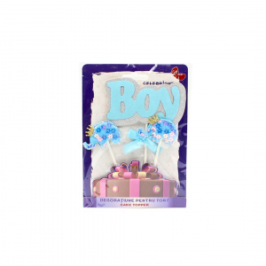 Cake Topper tort Boy elefant albastru - Img 2