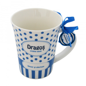 Cană din porțelan, Nekupto, 300 ml, personalizată Dragos