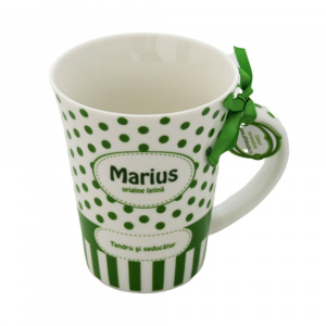 Cana din portelan personalizata Marius