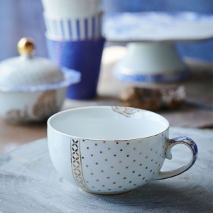 Cană espresso cu farfurioară, colecția Royal White, 225 ml, Pip Studio