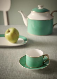Cană espresso cu farfurioară, Pip Studio, 220 ml, colecția Pip Chique, Gold-Green - Img 5