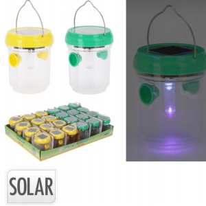 Cacpcană solară pentru insecte, cu LED, 7x9 cm, culoare verde