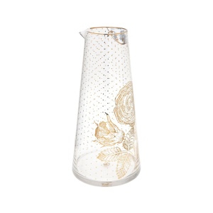 Carafă din sticlă, Pip Studio, Royal Golden Flower, 1.7l, colecția Royal White