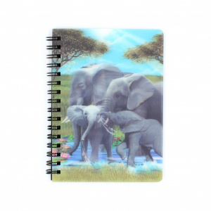 Carnețel zoo, cu spirală, 3D, "LiveLife - Pachyderm pals" - Img 3