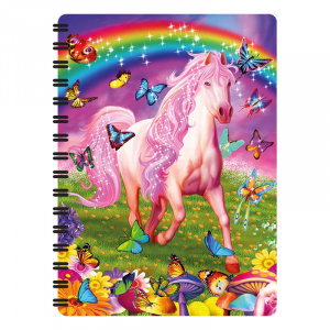 Carnețel zoo cu spirală 3D "LiveLife - Pink pony dazzle"