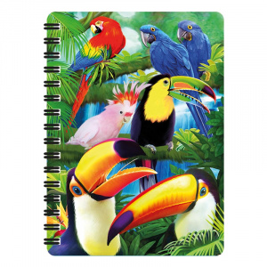 Carnețel zoo, cu spirală, 3D, "LiveLife - Toucan paradise"