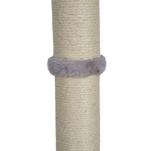 Ansamblu de joacă și stâlp sisal pentru pisici, Jumi, cu clopoței, gri, 81 cm