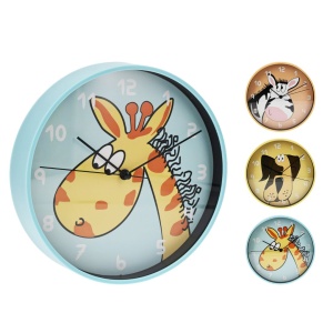 Ceas de perete pentru camera copilului, 20,3 cm, model girafă
