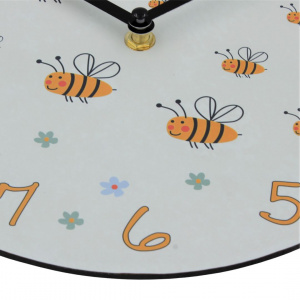 Ceas de perete pentru camera copilului, 28 cm, model albinuță